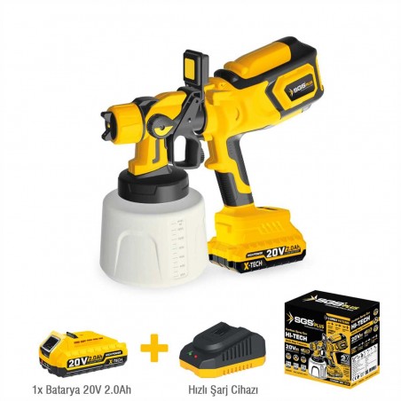 Sgs5460 Akülü Boya Tabancası 20 Volt 1x2.0 AH.